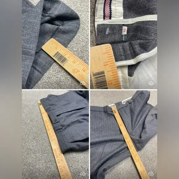 vtg 90s formal business Kamensko Zagres 2 Piece Suit set sz 41S gray Stripe wool